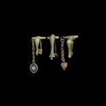 Roman Knee Brooch with Chain and Pendant Collection