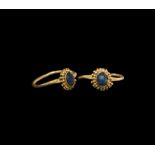 Roman Gold Ring with Blue Cabochon