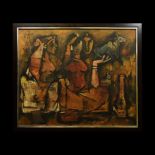 Indian Husain Oil Painting