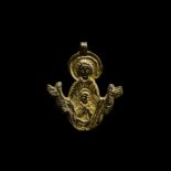 Byzantine Gilt Silver Saint Pendant