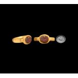 Roman Capricorn Gemstone in Gold Ring