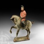 Large Chinese Tang Horse with Rider