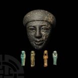 Egyptian Granite Mask from a Sarcophagus