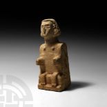 South Arabian Seated God Figure