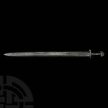 Viking Pattern-Welded Sword with Silver Decorated Hilt