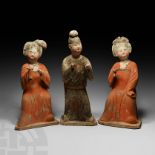 Chinese Large Tang Courtly Ladies with Servant Group
