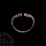 Urartu Silver Lion-Head Bracelet