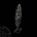 Prehispanic Mayan Obsidian Ceremonial Spearhead