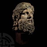 Roman Sandstone Bust of a Philosopher