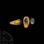 Roman Gold Ring with Mercury Gemstone