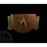 Prehispanic Sican Lambayeque Life-Size Gold Funerary Mask