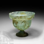 Large Roman Glass Footed Chalice