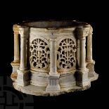 Byzantine Marble Reliquary with Pillars