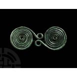 Large Iron Age Double Spiral Brooch