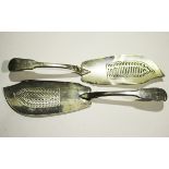 A George III silver Fiddle pattern fish slice with pierced blade, London 1811 by William Eley,