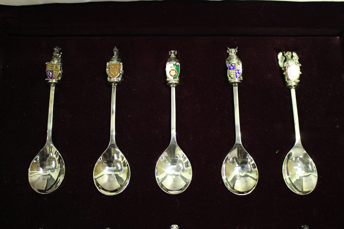 A set of ten 'The Queen's Beasts Collection' silver and enamel spoons, limited edition number 763 of - Image 4 of 4