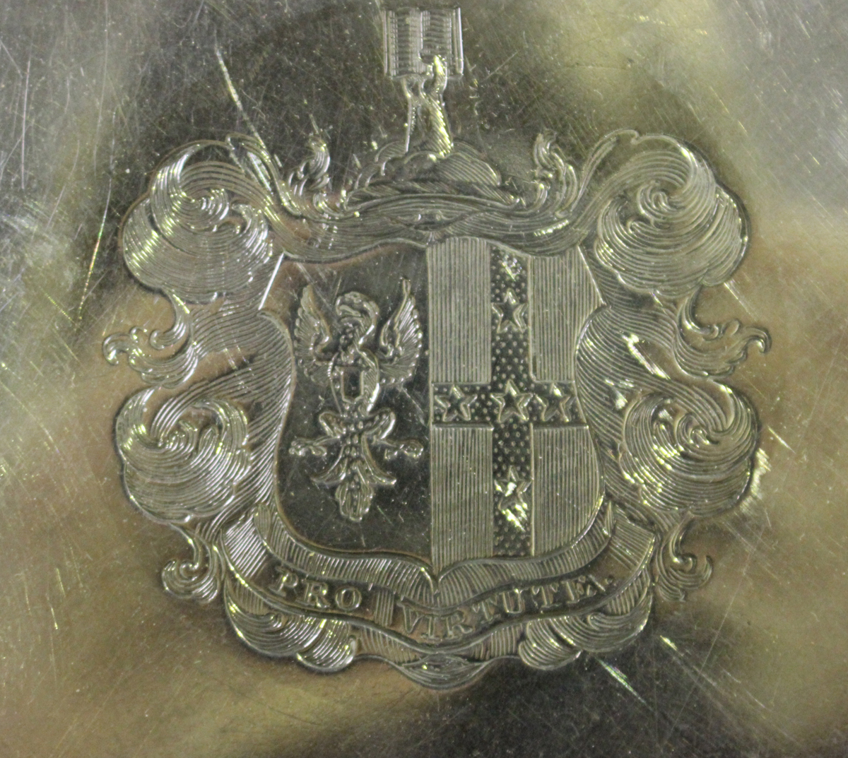 A large 19th century Sheffield plate salver with gadrooned and scallop shell border, the centre - Image 2 of 4