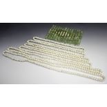 A group of six freshwater pearl necklaces, each graduated in length, length of shortest strand 69cm,