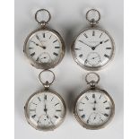 A Victorian silver cased key wind open-faced gentleman's pocket watch, the gilt movement detailed '