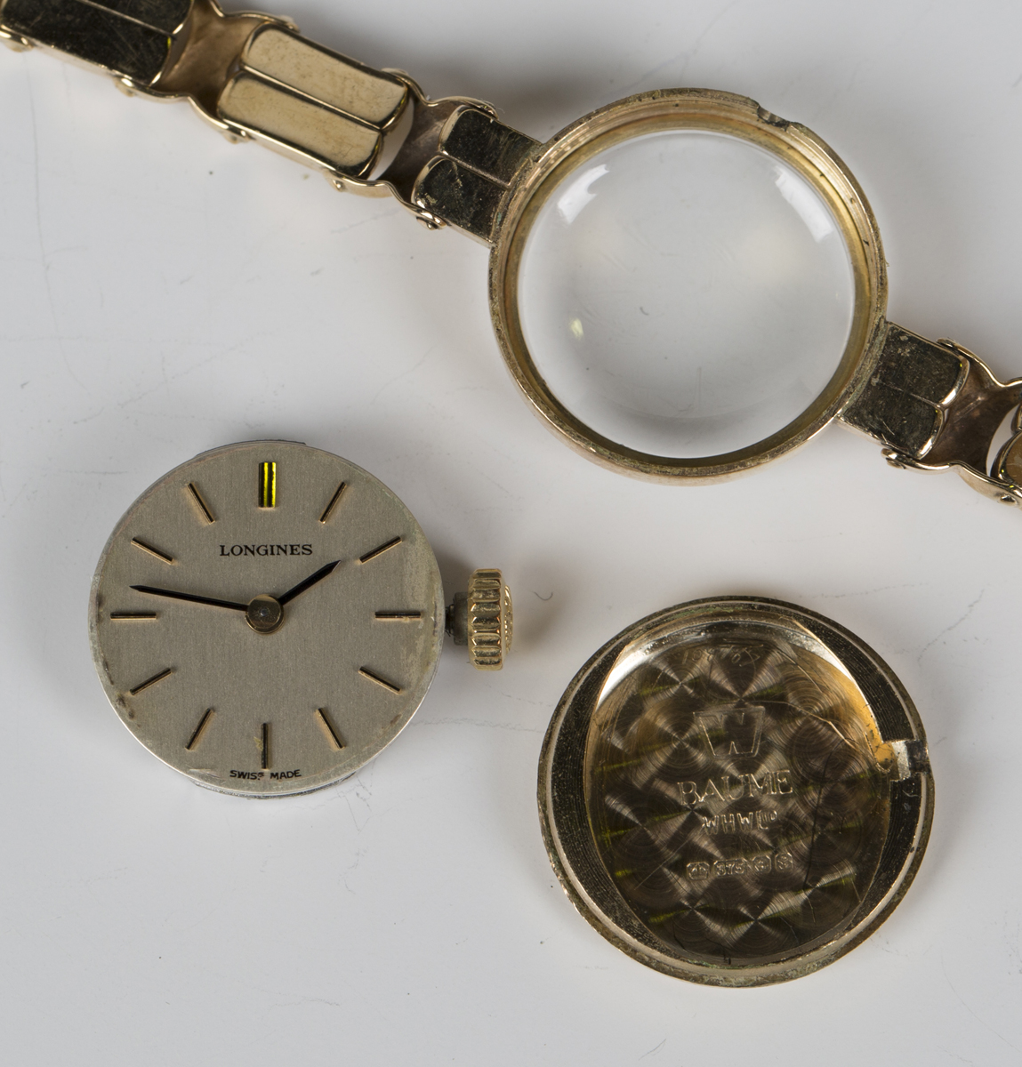 A Longines 9ct gold lady's bracelet wristwatch, the signed silvered dial with baton hour markers and - Image 4 of 7