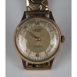 An Accurist Nivaflex 9ct gold circular cased gentleman's wristwatch with signed jewelled movement,