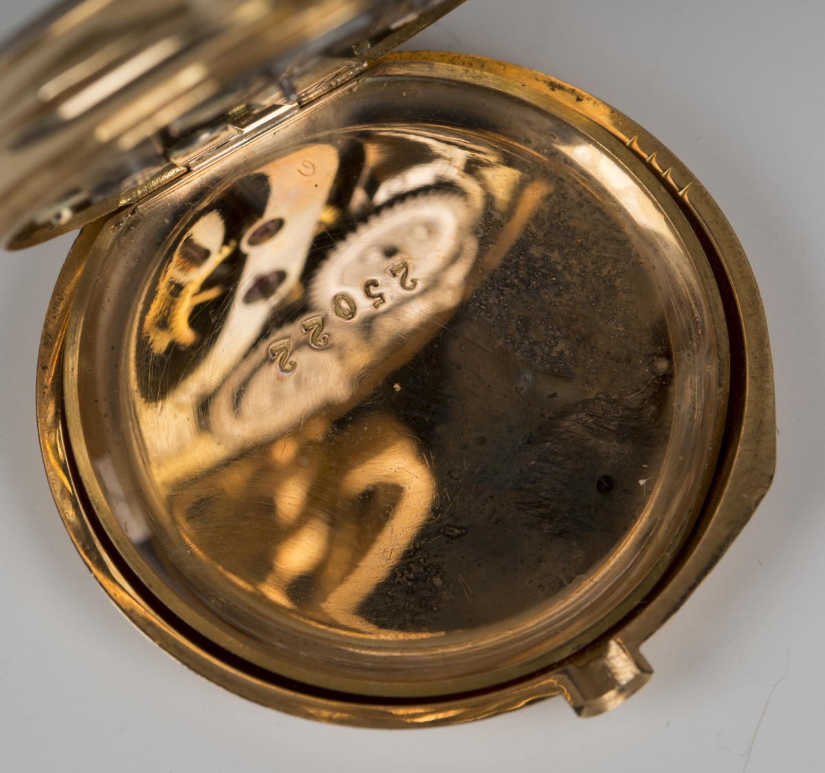 A gold cased keyless wind open-faced lady's fob watch with jewelled cylinder movement, gold inner - Image 4 of 8