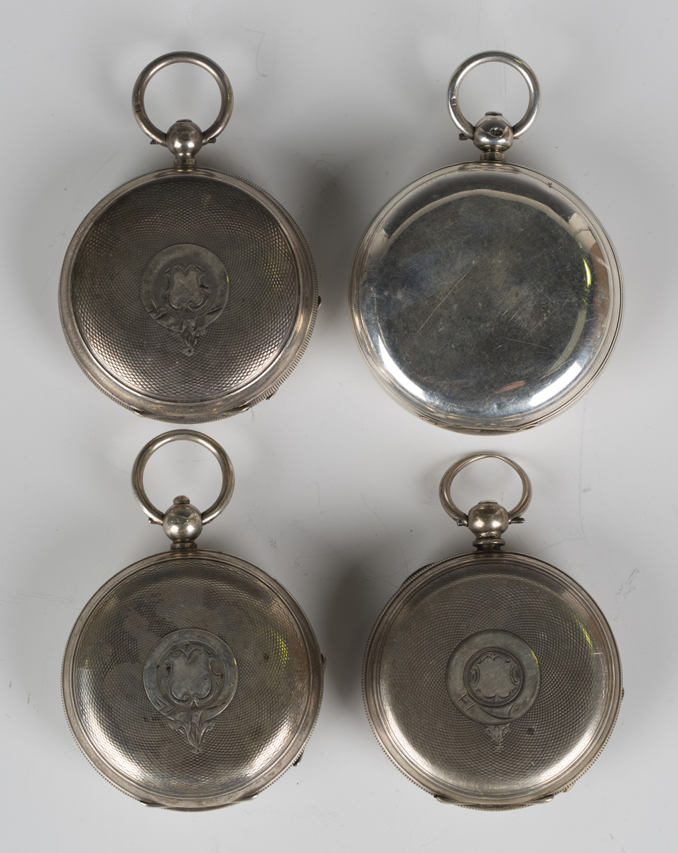 A Victorian silver cased key wind open-faced gentleman's pocket watch, the gilt movement detailed ' - Image 7 of 7