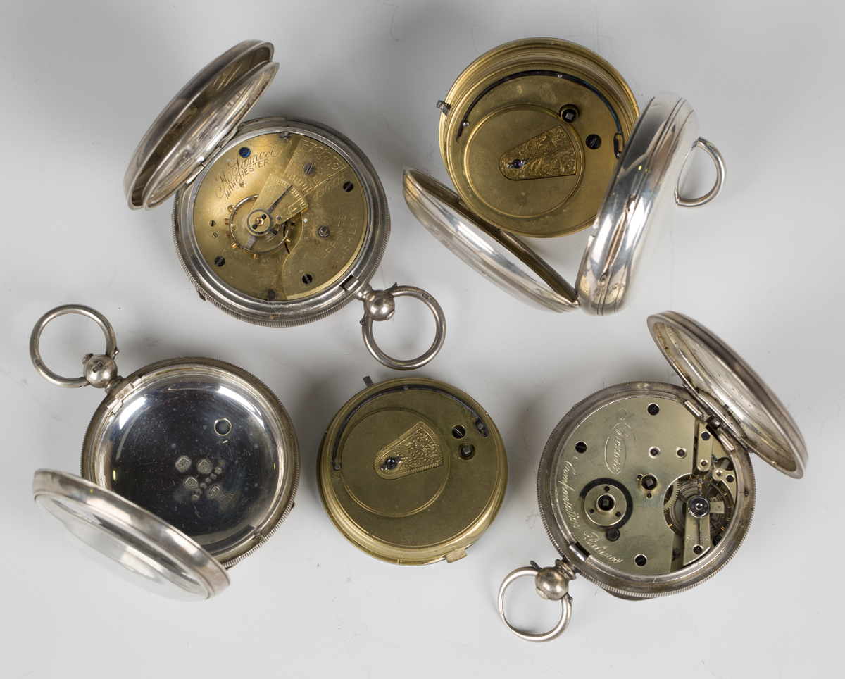 A Victorian silver cased key wind open-faced gentleman's pocket watch, the gilt movement detailed ' - Image 6 of 7