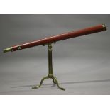 A 19th century lacquered brass telescope by Dollond of London, the 109cm painted wooden body tube