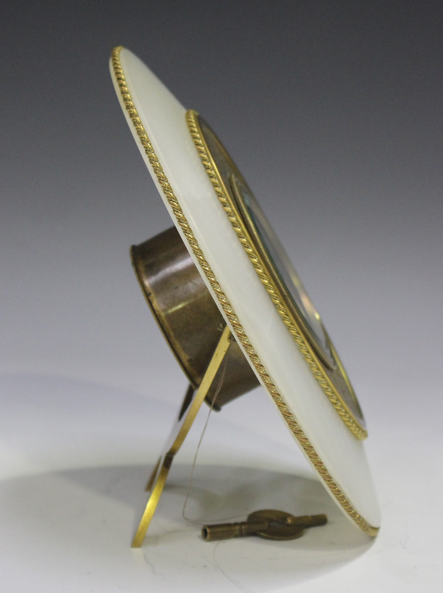 A Victorian onyx and gilt bronze strut timepiece, the drum cased movement with platform - Image 8 of 10