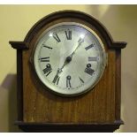 A George V mahogany diminutive longcase clock with eight day chiming movement, the circular silvered