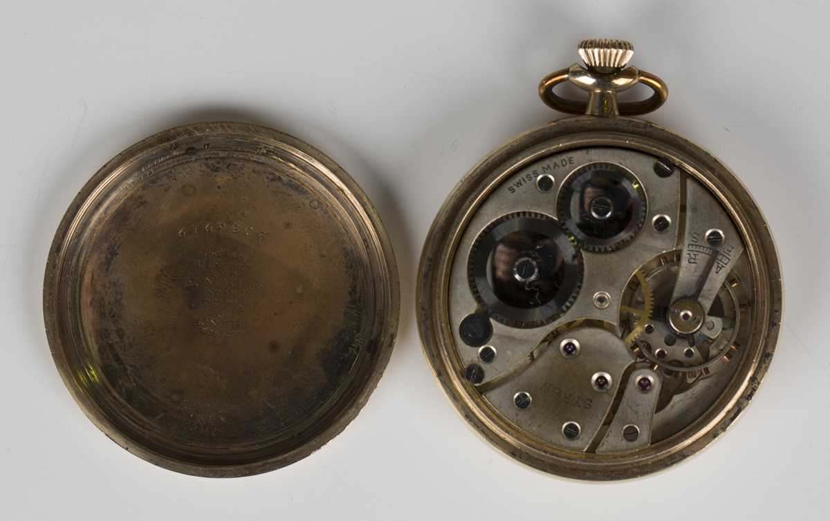 A gilt metal cased keyless wind open-faced gentleman's pocket watch, the jewelled lever movement - Image 6 of 7