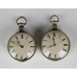 An early 19th century base metal cased keywind open-faced gentleman's pocket watch, the gilt fusee
