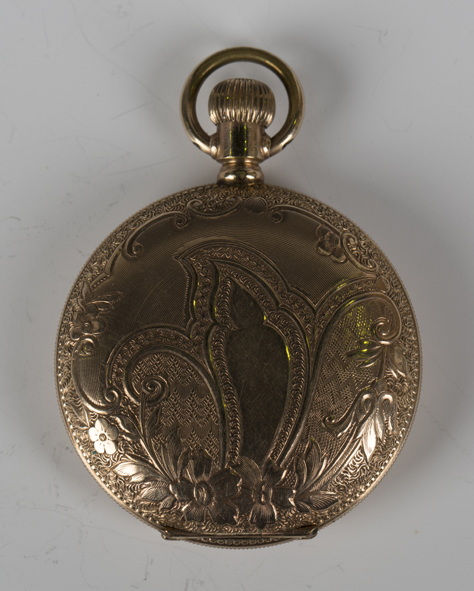 A Standard USA gilt metal keyless wind hunting cased fob watch, the gilt lever movement detailed ' - Image 8 of 8