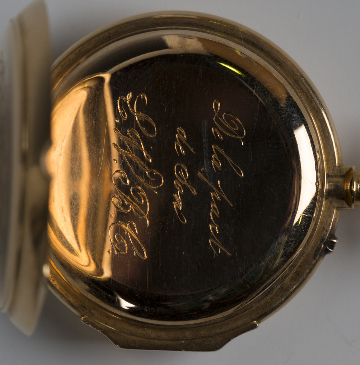 A gold cased keyless wind open-faced lady's fob watch with jewelled cylinder movement, gold inner - Image 6 of 8