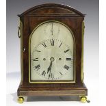 A Regency Scottish rosewood bracket clock with brass eight day twin fusee movement striking hours on