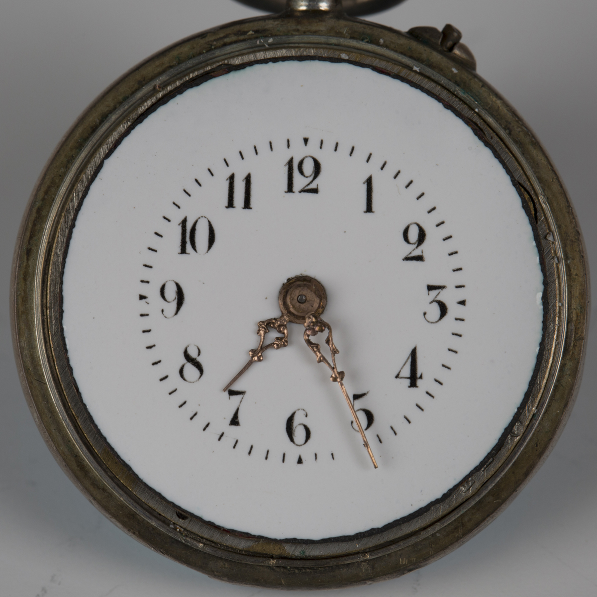 A silver gilt and enamelled keyless wind open-faced lady's fob watch with unsigned cylinder - Image 5 of 6