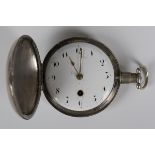 A George III silver hunting cased gentleman's pocket watch with gilt fusee movement, mask engraved