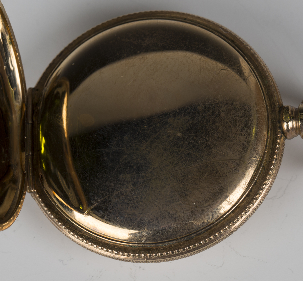 A Standard USA gilt metal keyless wind hunting cased fob watch, the gilt lever movement detailed ' - Image 4 of 8