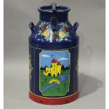 A 20th century bargeware style painted milk churn, height 69cm.Buyer’s Premium 29.4% (including