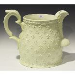 A large Peter Weldon Staffordshire creamware reproduction 30 litre jug, the body with overall relief