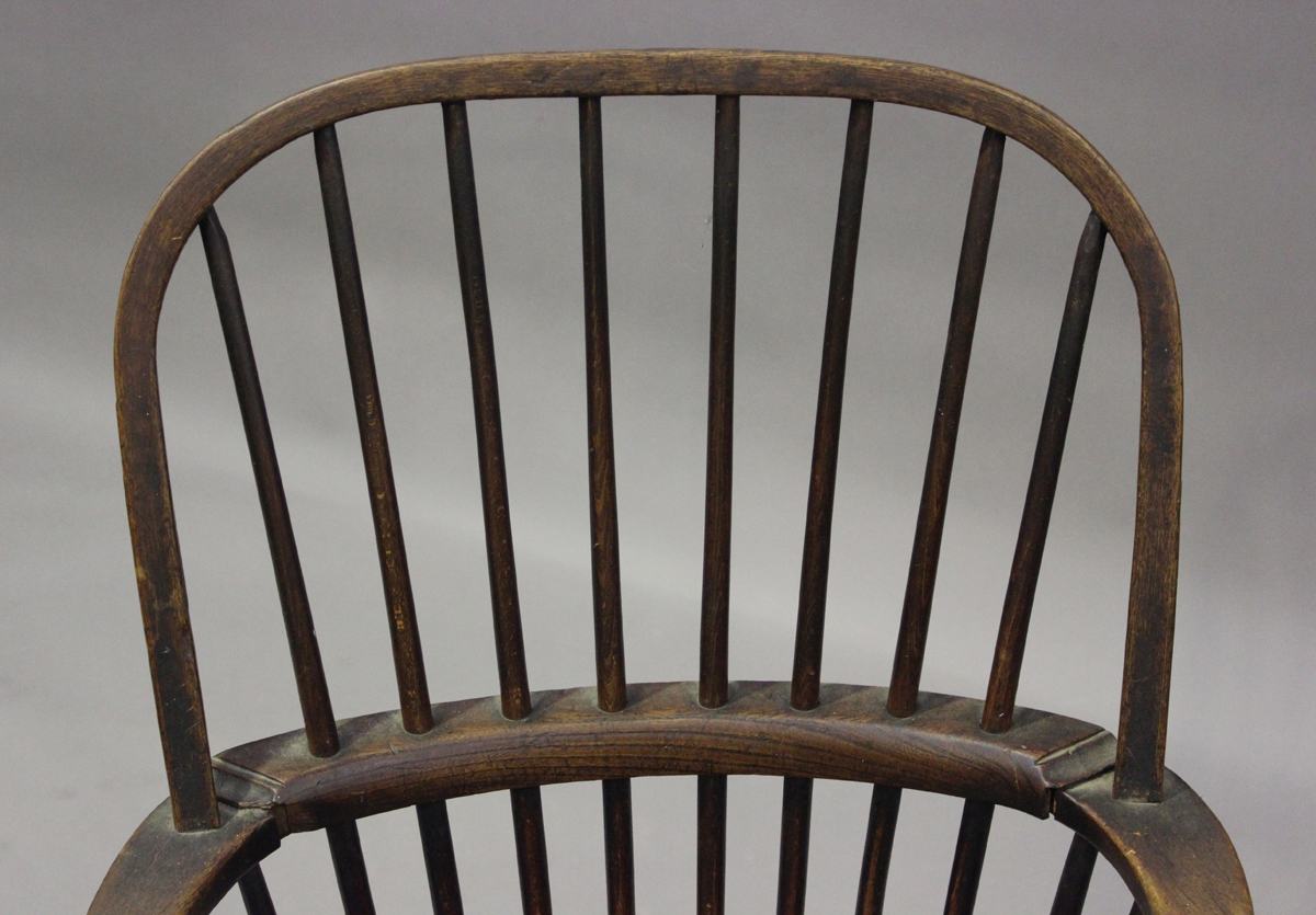 A mid-19th century primitive ash, beech and elm Windsor armchair, the armrests on shaped supports, - Image 5 of 5