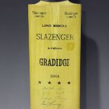 A Slazenger signed cricket bat, bearing the signatures of the 1964 Australia Ashes touring squad.