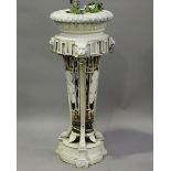 A 20th century moulded composition and plywood garden planter stand of Neoclassical design, height