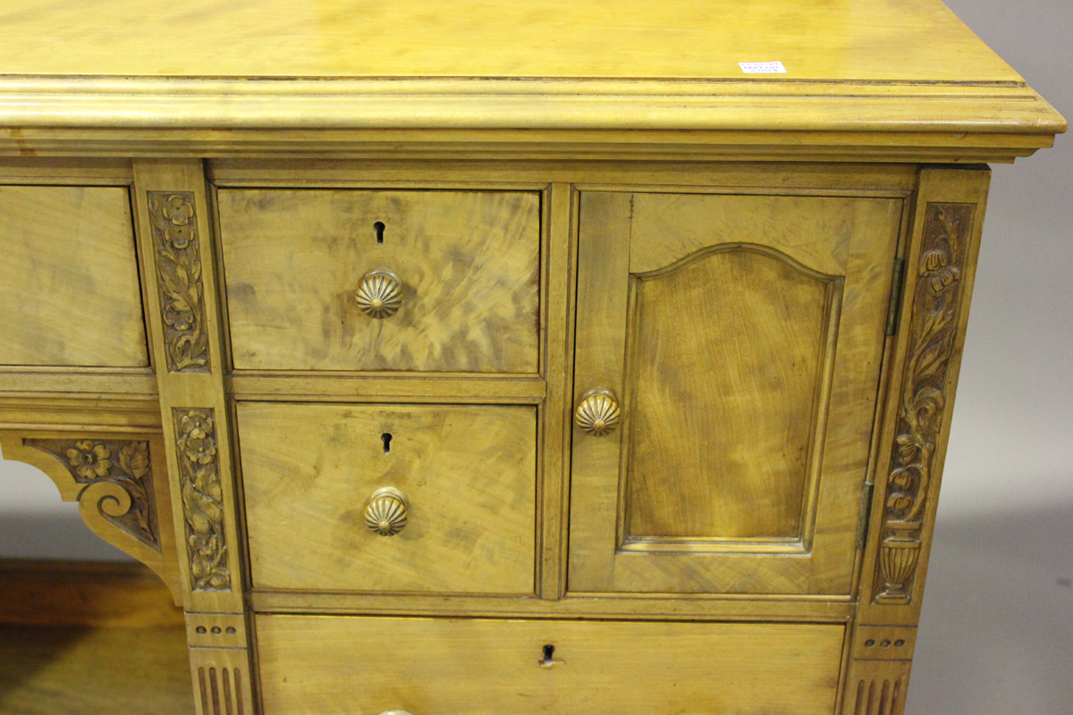 A late Victorian satinwood bedroom suite by M. Woodburn of Liverpool, comprising a wardrobe, - Image 17 of 26