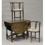 A pair of Edwardian beech tub back chairs, on turned legs and pad feet, height 70cm, width 51cm,