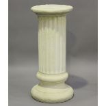 A late 20th century cast composition garden pedestal of fluted column form, height 78cm, diameter