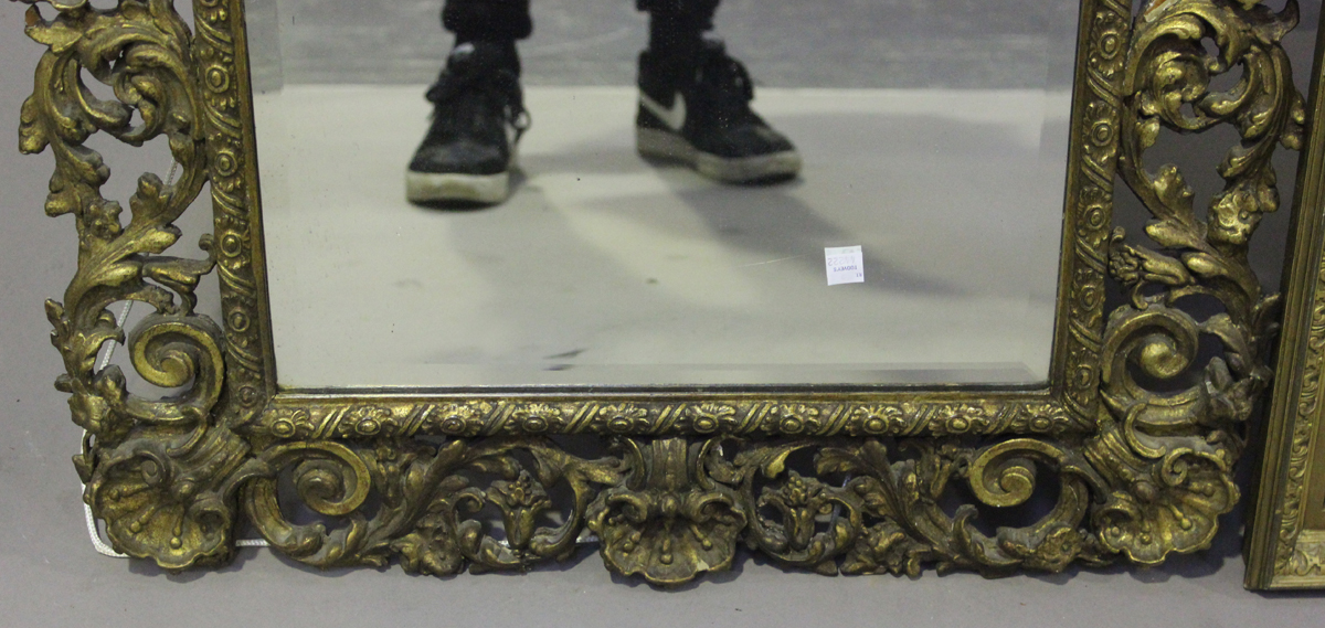 A 20th century gilt painted rectangular wall mirror, the bevelled glass within a frame of shells and - Image 3 of 5