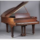 An early 20th century rosewood cased Steinway boudoir grand piano, circa 1908, bearing serial number