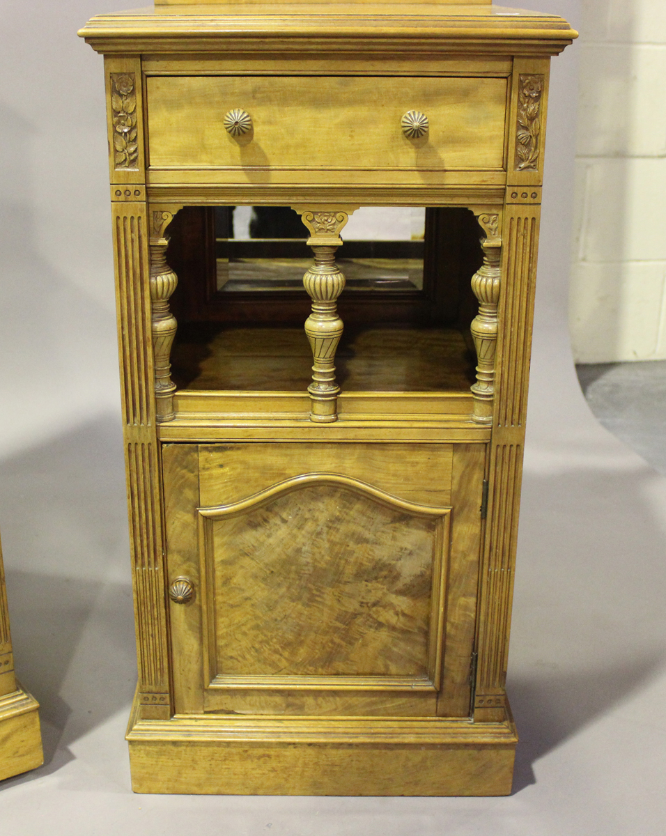 A late Victorian satinwood bedroom suite by M. Woodburn of Liverpool, comprising a wardrobe, - Image 23 of 26